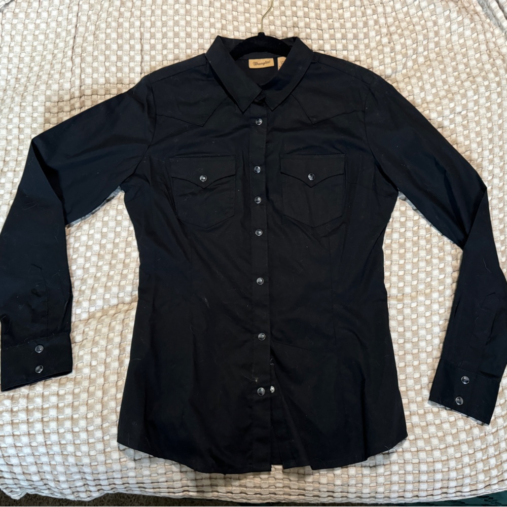 Black Wrangler Button Down Shirt